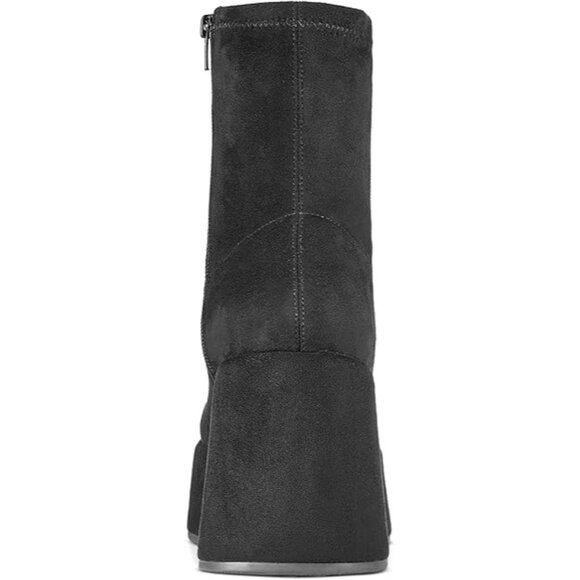 Wild Pair Womens Earlee Faux Suede Round Toe Ankle Booties Black Size 9 Medium - Picture 2 of 5